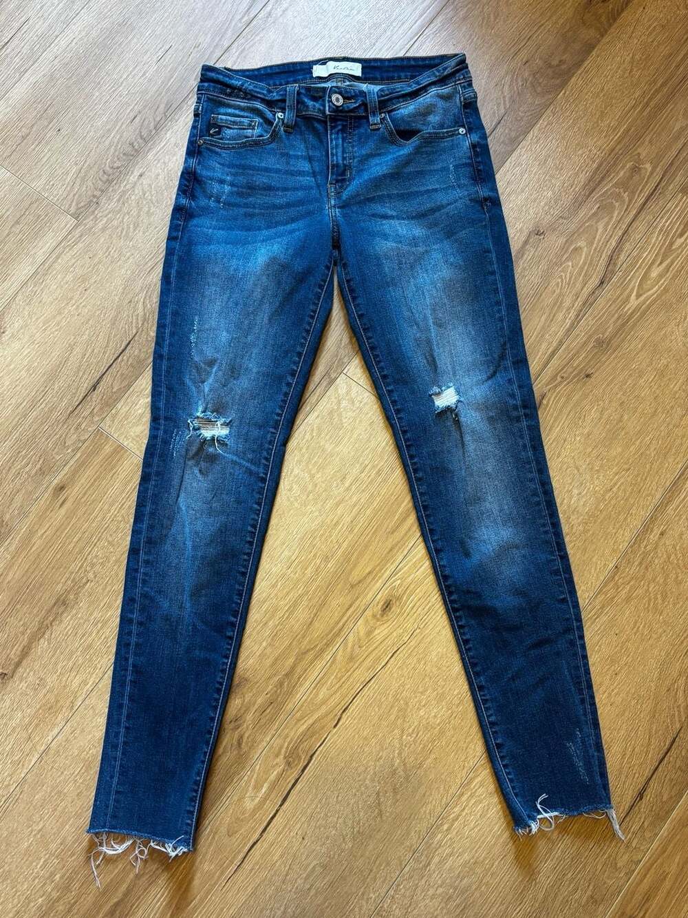 KanCan KC8245D Distressed Raw Hem Skinny Jeans Size 7/27
